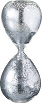 Zandloper | glas | zilver - transparant | 8x8x (h)20 cm