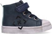Shoesme hoge donkerblauwe sneaker met een zwarte print