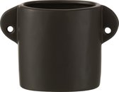 Pot | keramiek | zwart | 17.5x3.8x (h)12.8 cm