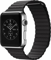 PU leather loop bandje voor de Geschikt voor Apple watch 38mm - 40mm bandje - zwart