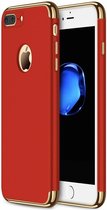 3 in 1 luxe rode telefoonhoesje voor iPhone 8 Plus Ultradunne TPU beschermhoes
