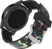 Camouflage bandje voor de Samsung Gear S3 / Galaxy watch 46mm - Siliconen Armband / Polsband / Strap Band / Sportbandje - groen