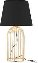 Lampvoet+kap | metaal | zwart - goud | 25x25x (h)61.5 cm