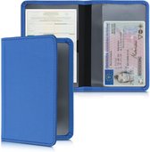 kwmobile hoes voor kentekenbewijs en rijbewijs - Hoesje met pasjeshouder in blauw - Omslag van neopreen