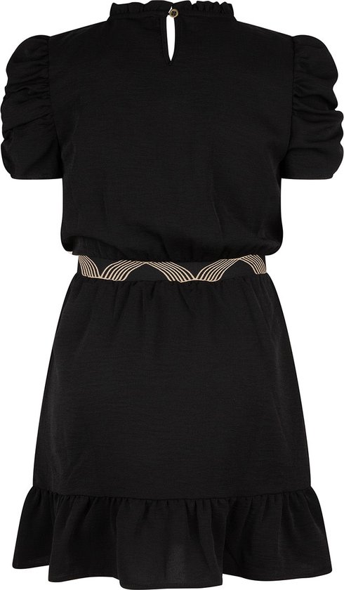Worden elke keer domein Indian Blue meiden korte mouwen jurk met design taille Black | bol.com