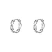 Oorring - oorring - Schakel - Silver Plated Earring - Zilverkleurig - Copper