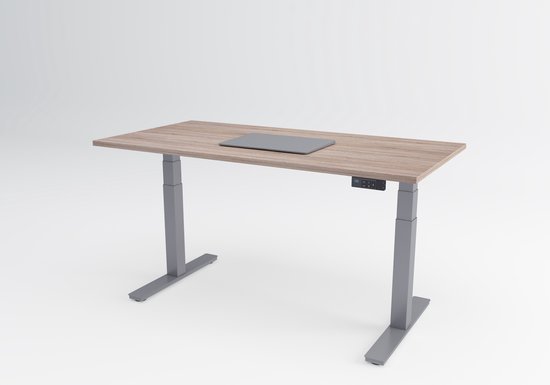 Tri-desk Advanced | Elektrisch zit-sta bureau | Aluminium onderstel | Robson eiken blad | 120 x 80 cm