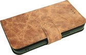 Made-NL Handgemaakte ( Samsung Galaxy A70 ) book case vintage Bruin glad leer