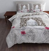 Sleeptime Buddha 2 Dekbedovertrek 140x200/220 + 1 kussensloop 60x70 - Grijs