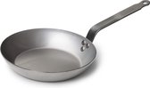 De Buyer – 2mm dikke stalen koekenpan – 24cm doorsnede - NIET geschikt voor inductie!