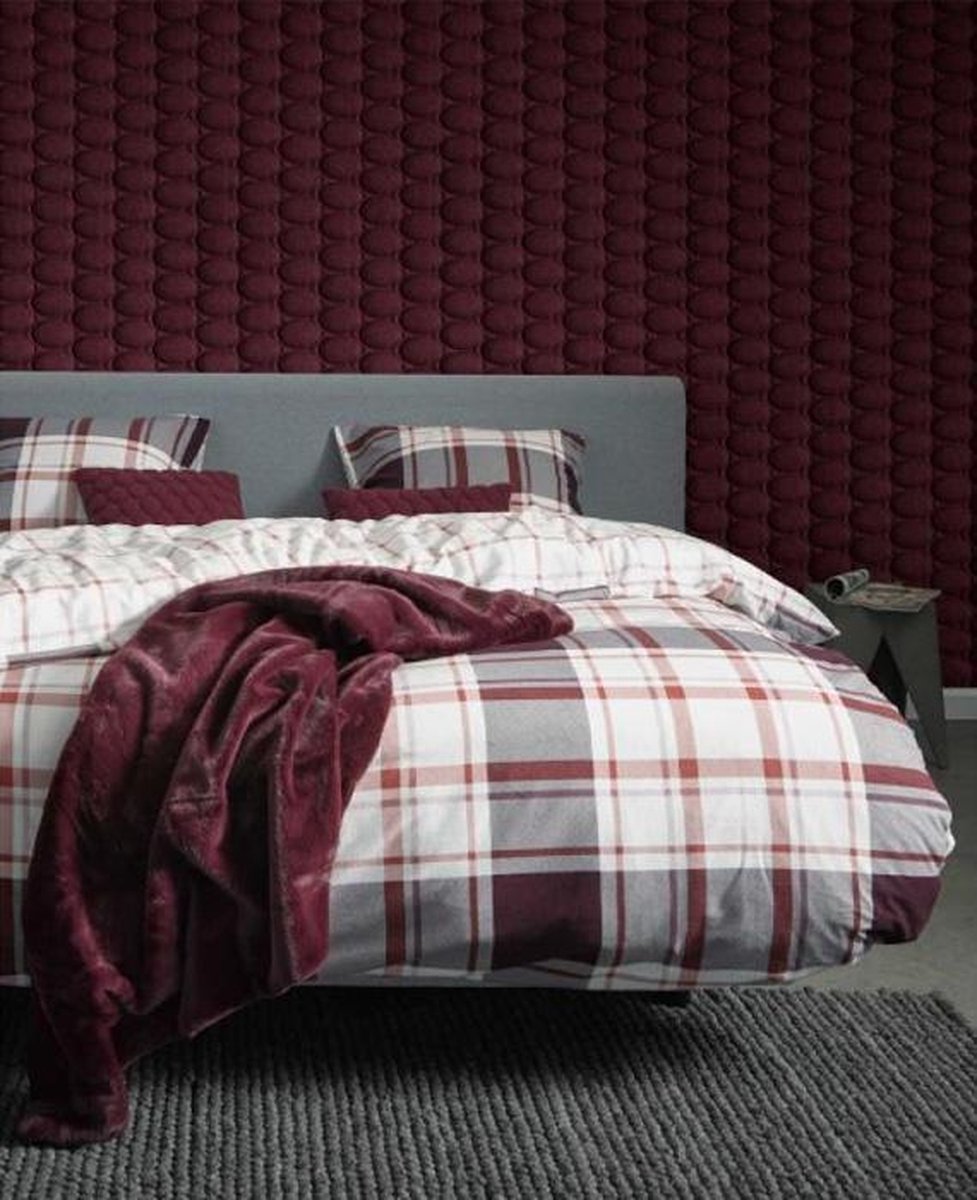 Essenza Novan Dekbedovertrek - Flanel - Litsjumeaux XL - 260x200/220 cm - Burgundy