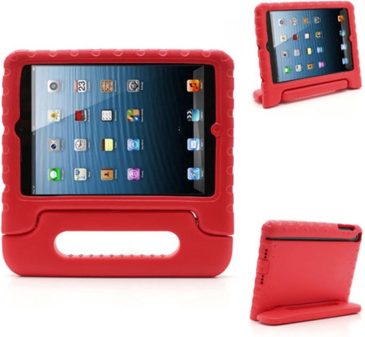 Rode staande iPad hoes - iPad hoes voor kinderen - iPad Mini, Mini 2, Mini 3 | JUNS