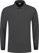 Tricorp Poloshirt lange mouw - Casual - 201009 - Donkergrijs - maat L