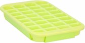 XL ijsblokjes vorm - 32 ijsklontjes - lime groen - 33 x 18 x 3.5 cm - rubber