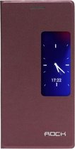 ROCK (Feather serie) book case - Bruin kunstleer - hoesje voor Huawei Ascend P7