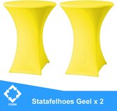 Statafelrok Luxe x 2 - Statafel Tafelrok - Statafelhoes - Stretch – GEEL - ∅80 x 110 cm – geschikt voor Horeca Evenementen | Sta Tafel Hoes | Statafel | Staantafelhoes | Cocktailparty | Trouw