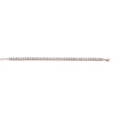 New Bling 9NB 0236 Zilveren tennisarmband - zirkonia vierkant 4 mm - lengte 17 + 3 cm - rosékleurig