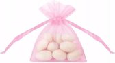 Roze organza zakjes 10 cm