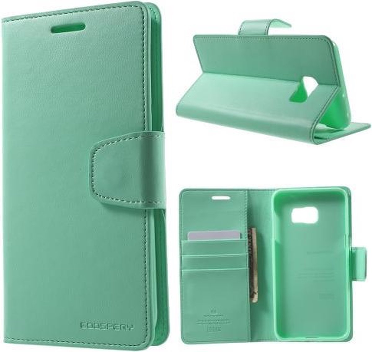 Goospery Sonata Leather case hoesje Samsung Galaxy S6 Edge Plus mint