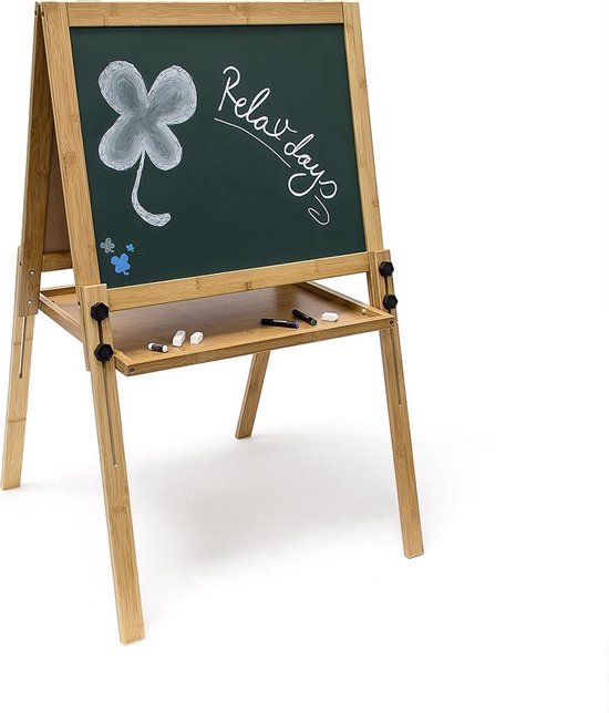 relaxdays Schoolbord kinderen, krijtbord, Schildersezel, Tekenbord. groen |  bol.com