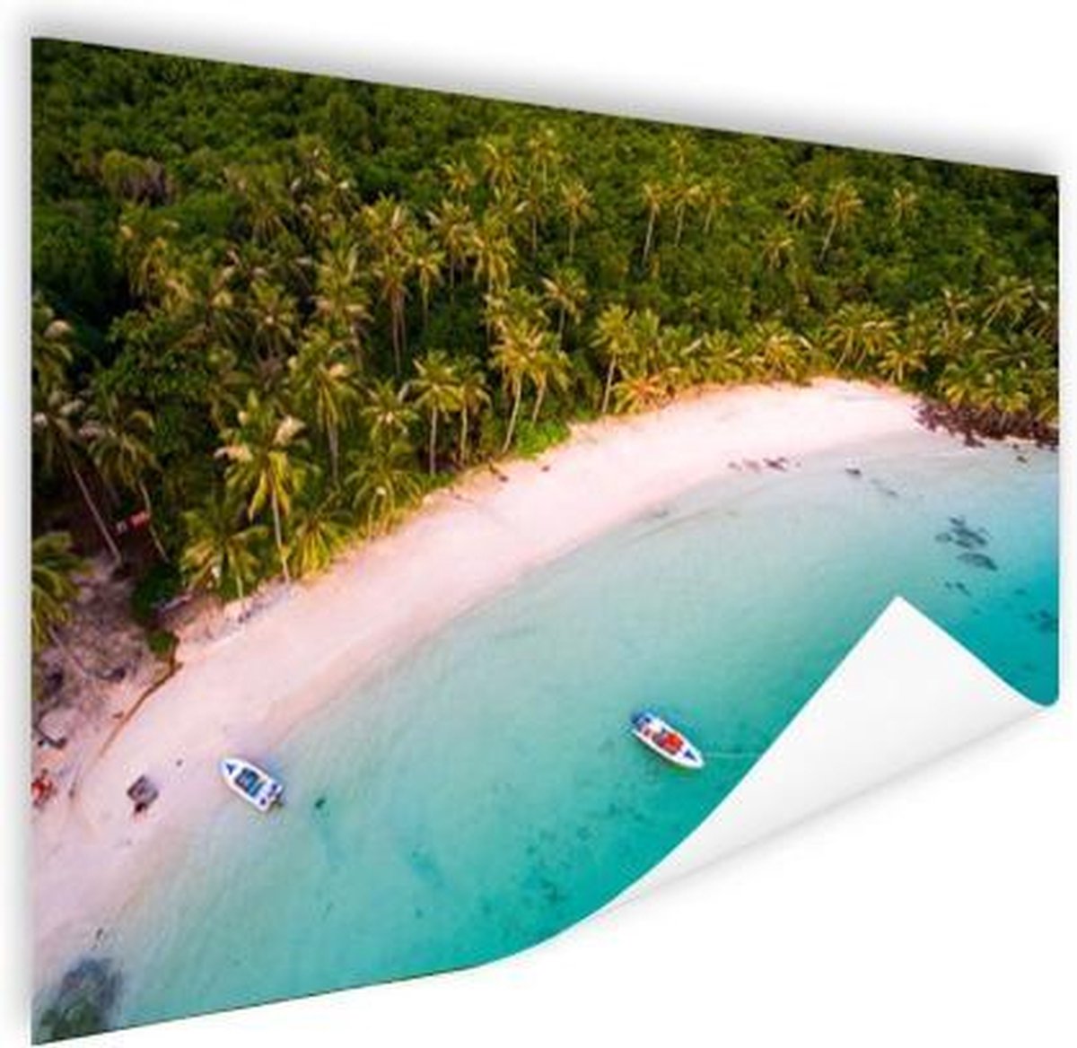 Poster Tropisch - Eiland - Boot - 40x30 cm