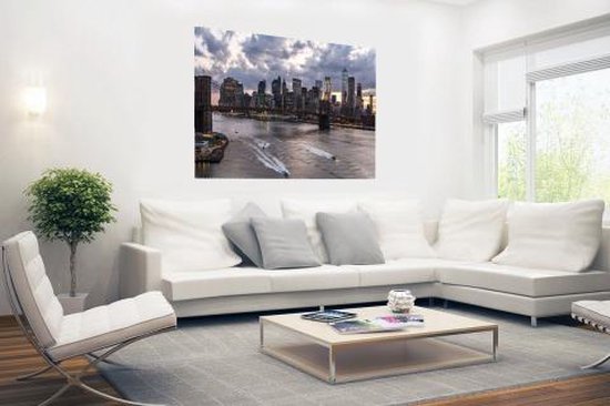Poster Manhattan et le pont de Brooklyn New York 180x120 cm - Tirage photo sur Poster (décoration murale salon / chambre) / Poster Villes XXL / Grand format!
