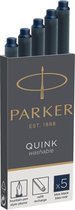 22x Parker Quink inktpatronen blauw-zwart, doos met 5 stuks