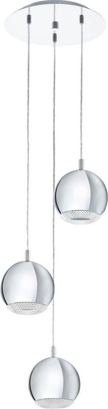 EGLO Conessa - Lampe à suspension - 3 lumières - Chrome - Transparent