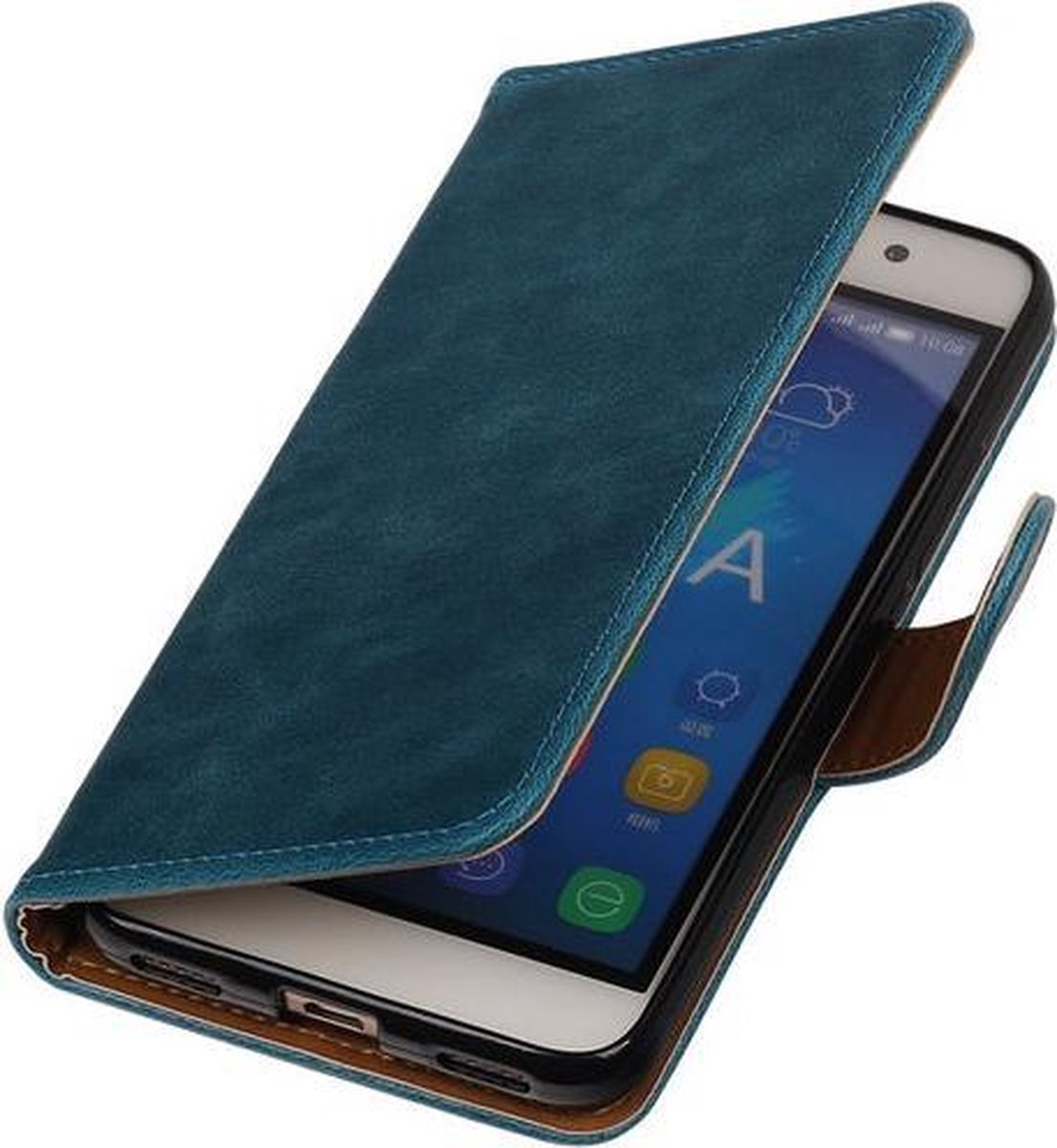 Blauw Pull-Up PU booktype wallet cover hoesje voor LG G5