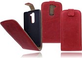 Devills Red LG G2 Mini Lederen Flip case Telefoonhoesje