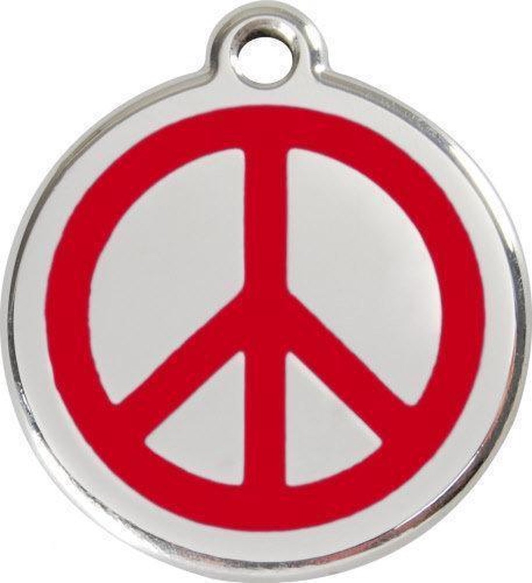 Red Dingo Hondenpenning 30 mm peace rood