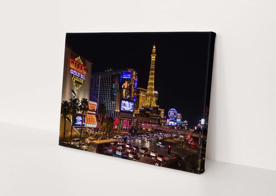 Las Vegas | Steden | Canvasdoek | Wanddecoratie | 60CM x 40CM | Schilderij | Foto op canvas