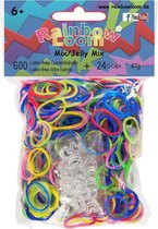 Rainbow Loom Elastiekjes - Rubber Bands Jelly Mix - 600 stuks