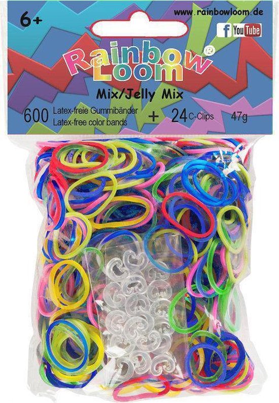 Sortie ondernemer ik ben verdwaald Rainbow Loom Elastiekjes - Rubber Bands Jelly Mix - 600 stuks | bol.com