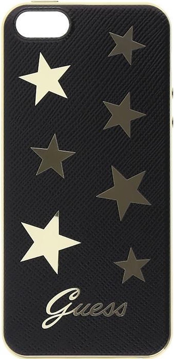 Guess Stars Soft TPU Back Case - Geschikt voor Apple iPhone 5/5S - Zwart
