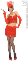 Jaren 20 Danseressen Kostuum | Twintiger Jaren Rok En Top Rood Met Franjes Kostuum Vrouw | Large | Carnaval kostuum | Verkleedkleding