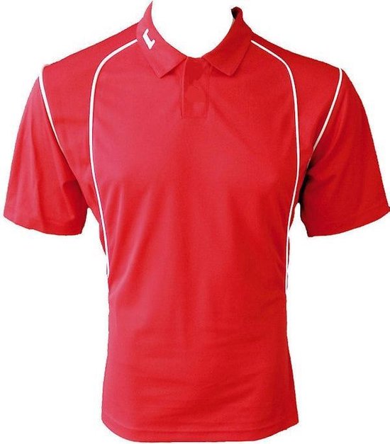 KWD Poloshirt Victoria korte mouw - Rood/wit - Maat XXL