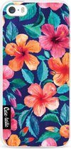 Casetastic Apple iPhone 5 / iPhone 5S / iPhone SE Hoesje - Softcover Hoesje met Design - Colorful Hibiscus Print