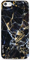 Casetastic Apple iPhone 5 / iPhone 5S / iPhone SE Hoesje - Softcover Hoesje met Design - Black Gold Marble Print