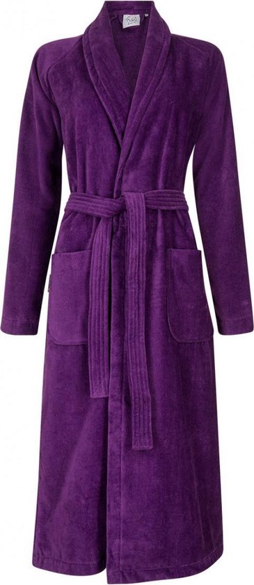 Peignoir femme violet - coton velours - col châle - taille 3XL