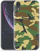 Geschikt voor Apple iPhone Xr Hoesje Army Camouflage Green - Designed by Cazy