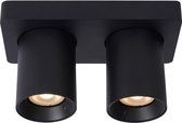 Lucide NIGEL - Plafondspot - LED Dim to warm - GU10 - 2x5W 2200K/3000K - Zwart