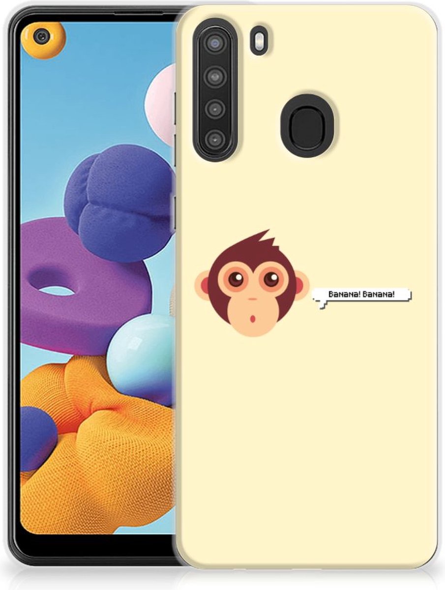 Samsung Galaxy A21 Telefoonhoesje met Naam Monkey