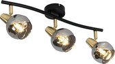 QAZQA vidro - Art Deco Plafondlamp - 3 lichts - L 56 cm - Goud/messing -  Woonkamer | Slaapkamer | Keuken