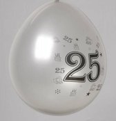 Latex ballonnen versiering - 25 Jaar - huwelijk, verjaardag of jubileum - zilver - 8 stuks - 30cm doorsnee - biologisch afbreekbaar