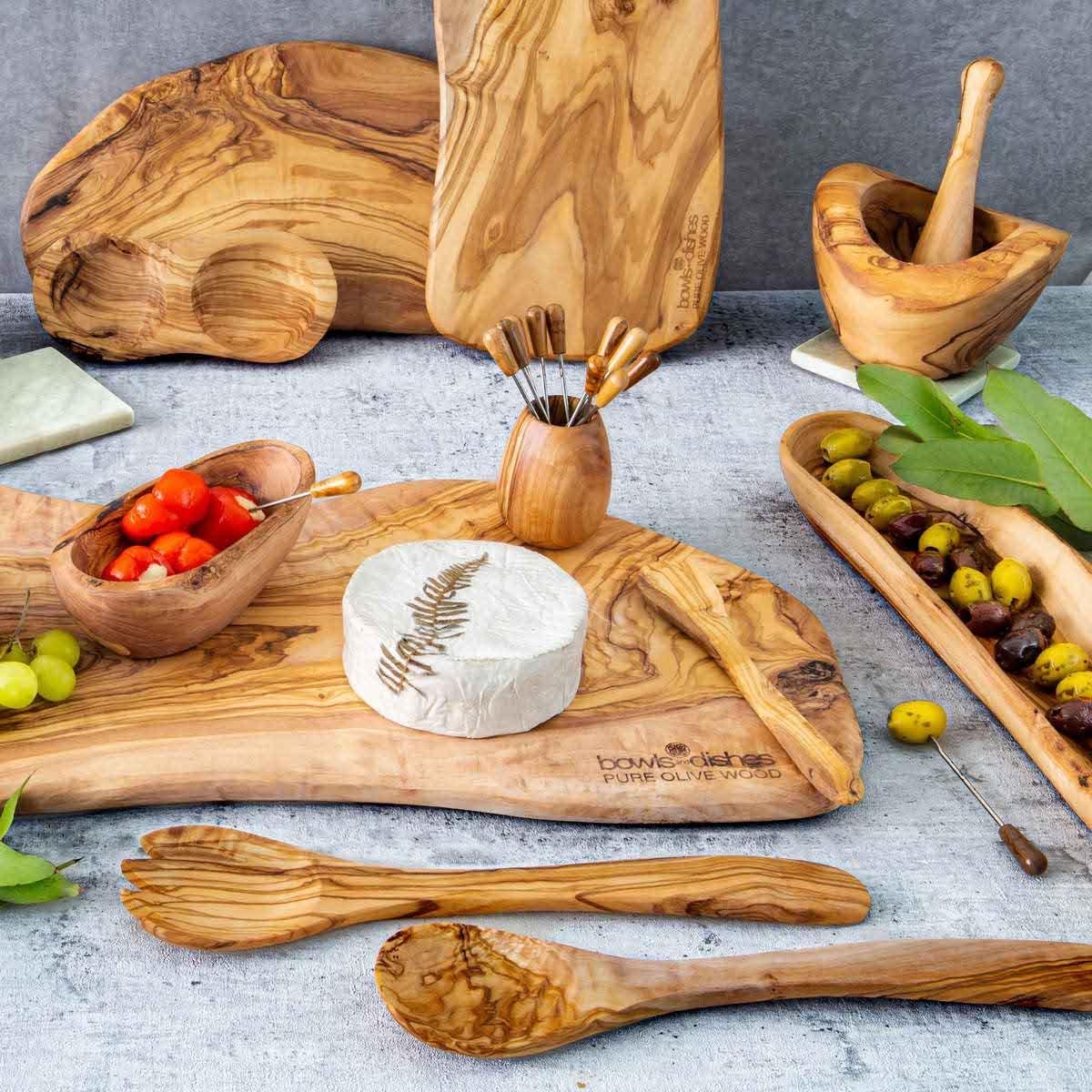 Bowls and Dishes Pure Olive Wood Olijfhouten Serveerplank Borrelplank