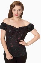 Dancing Days Off shoulder top -S- VANITY Zwart