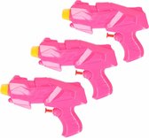 5x Mini waterpistolen/waterpistool roze van 15 cm kinderspeelgoed - waterspeelgoed van kunststof - kleine waterpistolen