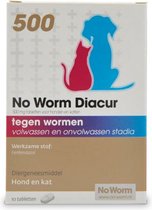 No Worm Diacur 500 Ontworming Hond en Kat 10 tabletten