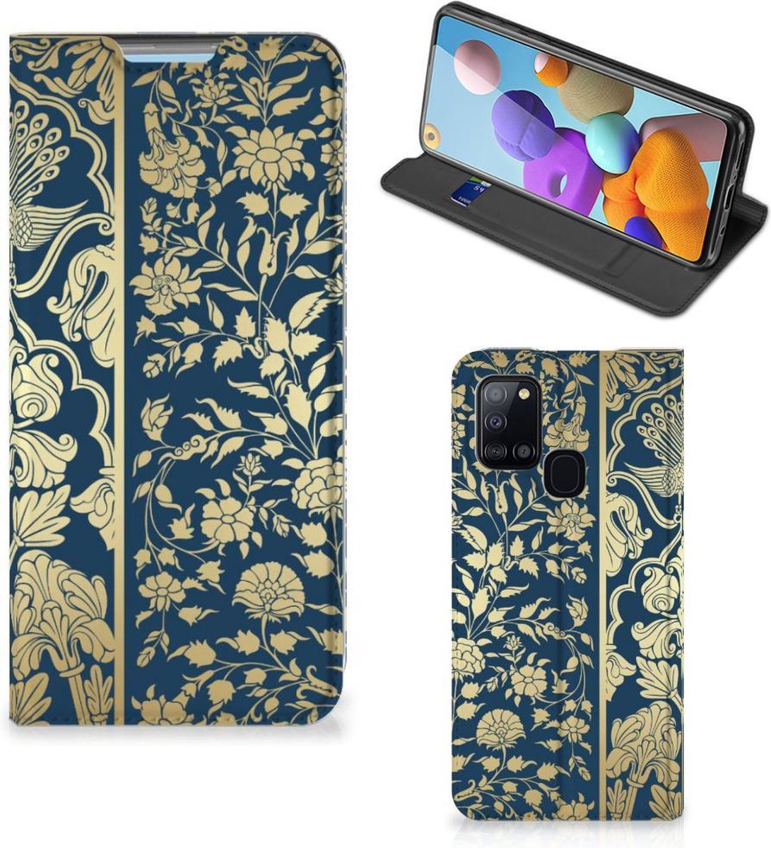 Samsung Galaxy A21s Smart Cover Beige Flowers